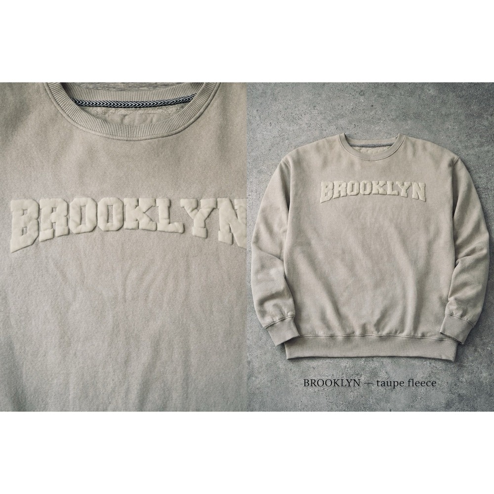 Precedent Los Angeles Brooklyn Puff Print Fleece Sweatshirt Taupe L